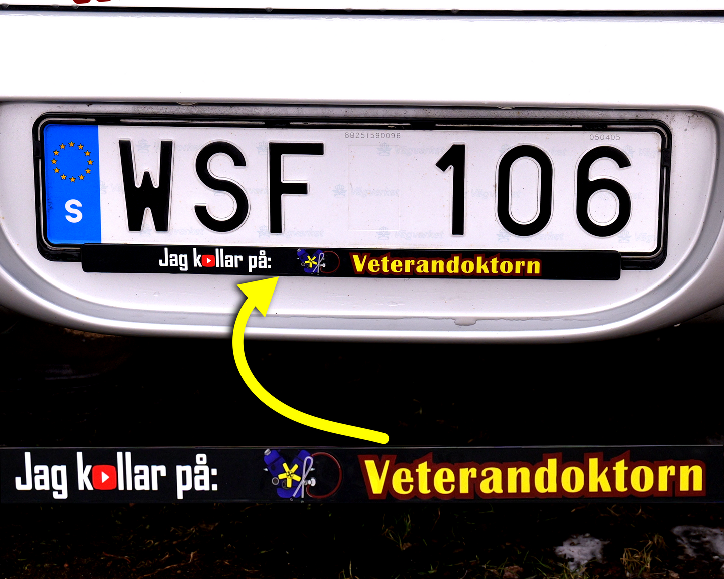 3. Klistermärke till Registreringsskylten!